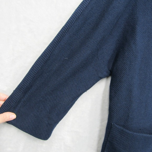 Massimo Dutti Women's Small Blazer Jacket Blue Long Collar Snap Closure Oversize - Picture 4 of 12